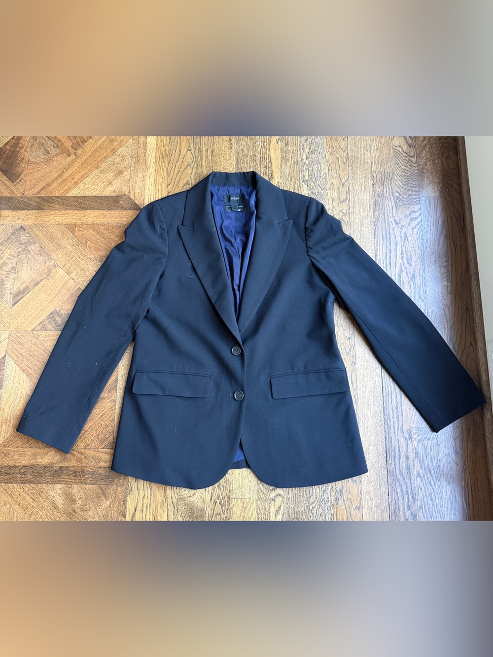J. Crew Italian stretch wool black blazer size 10!  Upscale/professional!